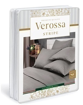 КПБ 1,5сп страйп-сатин (нав 70*70) Verossa Stripe <8274/11 Amber>